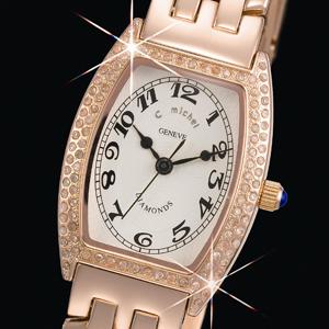 クリスチャン・ミッシェル天然ダイヤモンド100石トノー型ウォッチ