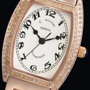 クリスチャン・ミッシェル天然ダイヤモンド100石トノー型ウォッチ