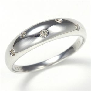 K10 ダイヤ5石0.03ct ドットリング ホワイトゴールド 21号