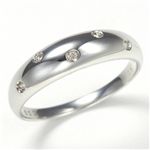 K10 ダイヤ5石0.03ct ドットリング ホワイトゴールド 21号