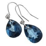 超大粒 雫カット 4ctロンドンブルートパーズスイングピアス ホワイト