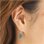 超大粒 雫カット 4ctロンドンブルートパーズスイングピアス ホワイト