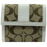 COACH（コーチ） 財布 40275 カーキ×ホワイト
