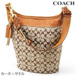 COACH(コーチ) ショルダーバッグ 11438 カーキ×サドル