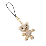 スワロフスキー社クリスタル★キラキラくまちゃんストラップ（ゴールドクリア）