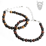 般若(HANNYA) タイガーアイxマッドオニキスベーシックブレスレット(イエロータイガーアイ)