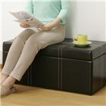 PUレザーベンチボックス ブラック