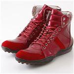 ALFRED GALLERIA(アルフレッド ギャレリア) ミッドカットスニーカーカジュアル レース レッド 25cm