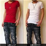 【男の色気NO.1!】モテピタT Uネック ホワイト