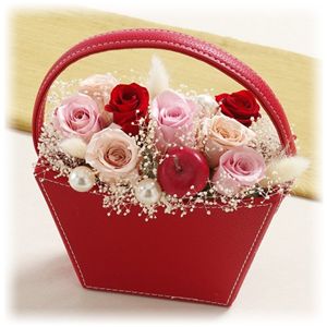 【母の日ギフト！4月28日まで限定】プリザーブドフラワー「ローズレザーバッグ」