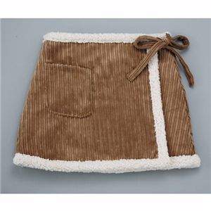 やわらかボアの巻きスカート ブラウン