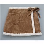 やわらかボアの巻きスカート ブラウン