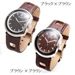 VERSUS(ヴェルサス) COMPASS レザーウォッチ A13LBQ A13LBQ908A497/ブラック×ブラウン