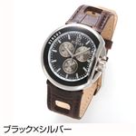 VERSUS(ヴェルサス) COMPASS CHRONO レザーウォッチ A13LCQ A13LCQ908A497／ブラック×シルバー