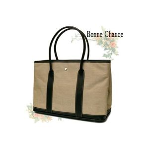 ♪最高級品質BonneChanceおしゃれなキャンバス地トートバッグベージュ