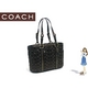 COACH(コーチ) ギャラリー シグネチャー スタッデッド トートダークブラウン