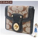 COACH(コーチ) レガシー シグネチャー フレンチ 3つ折り財布 ブラック 41956-BKHBK