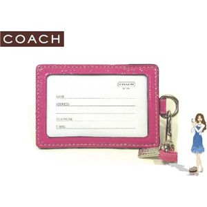 COACH(コーチ) IDカードネックストラップ シグネチャー ランヤード ピンク 60357