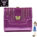 【訳あり】Anna Sui（アナスイ） 3つ折り財布 オデオン パープル 
