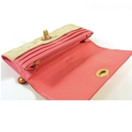 【訳あり】Coach(コーチ) スリム エンベロープ 長財布 ボニー シグネチャー ピンク×ライトカーキ 42551