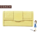 【訳あり】Coach(コーチ) スリム エンベロープ 長財布 ペネロピ エンボスド ベージュ 42426