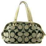 【訳あり】Coach(コーチ) トートバッグ ボニー シグネチャー サッチェル ブラック 13402