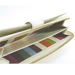 【訳あり】Coach(コーチ) アコーディオン ジップ アラウンド 長財布 シグネチャー ストライプ ホワイト 41631