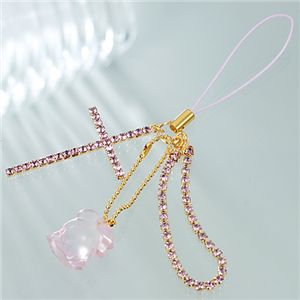 スワロフスキー 紫うさぎストラップ