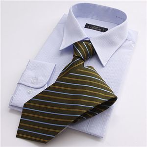 【09'銀座・丸の内のOL100人が厳選!】カラー系ワイシャツ&ネクタイ14点セット LLサイズ