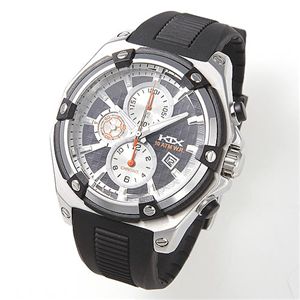 KTX(ケーティーエックス) ラグジュアリークロノ＆デイト KX003-3 ブラック×シルバー