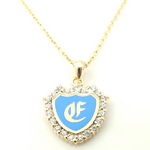 Beji(ベジ) petite ハートイニシャル/ネックレス E 【czダイヤ】