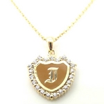 Beji(ベジ) petite ハートイニシャル/ネックレス J 【czダイヤ】