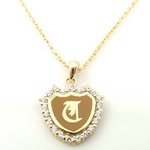 Beji(ベジ) petite ハートイニシャル/ネックレス T 【czダイヤ】