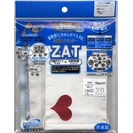 ZAT抗菌デザインマスク + 抗菌コットン×12個セット 【子供用】ハート レッド/白