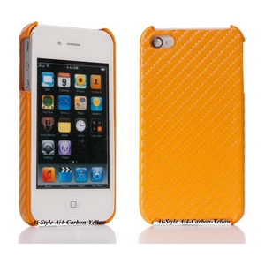 Ai-Style iPhone4 Carbon Look（ハードケース カーボンルック） 【Ai4-Carbon-Yellow】（イエロー）