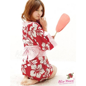 ハイビスカス柄ミニ着物セット