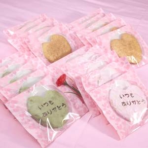 【4月27日予約分まで5月9日お届け可能　2010年母の日予約】母の日ハートせんべい２０枚入　ミニカーネーション付き