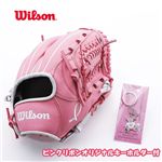 WILSON(ウィルソン) ベア ピンクリボンGLOVE オリジナルキーホルダー付き ピンク