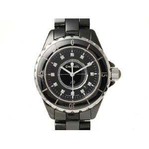 【現品限り】CHANEL（シャネル） J12 33mm レディース ブラックセラミック 12Pダイヤ クォーツ 文字盤:ブラック H1625 【中古A】