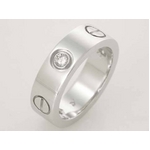 【現品限り】Cartier（カルティエ） ラブリング ハーフダイヤ WG #48【中古SA】