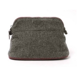 【現品限り】HERMES（エルメス） ボリードポーチ20 ウール グレー/赤【中古B】