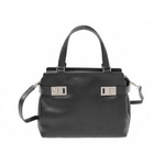 【現品限り】Ferragamo（フェラガモ） ガンチーニ ハンドバッグ 黒【中古A】