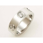 【現品限り】Cartier（カルティエ） ラブリング Pt950（プラチナ） 1PD #46【中古A】