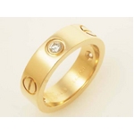 【現品限り】Cartier（カルティエ） ラブリング ハーフダイヤ YG #50 【中古A】