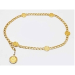 【現品限り】CHANEL（シャネル） チェーンベルト コイン ゴールド 【中古AB】