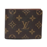 【現品限り】LOUIS VUITTON（ルイ ヴィトン） モノグラム 2つ折札入れ 透明カードケース付き イニシャル入り  【中古A】