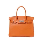 【現品限り】HERMES（エルメス） バーキン30 ヴォースイフト オレンジ シルバー金具 【中古SA】