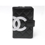 【現品限り】CHANEL（シャネル） シャネル カンボンライン 2つ折財布 ブラック/シルバー A50080 【新品同様】