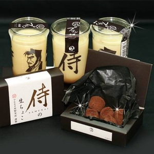 「侍のプリン3個」と生チョコのプレミアムセット