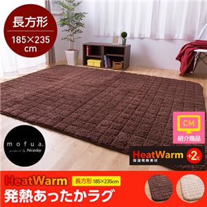 HeatWarm(ヒートウォーム) 発熱あったかラグ【長方形185cm×235cm】(NT) 長方形 ブラウン
